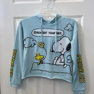 Peanuts Blue Hoodie with Snoopy and Woodstock